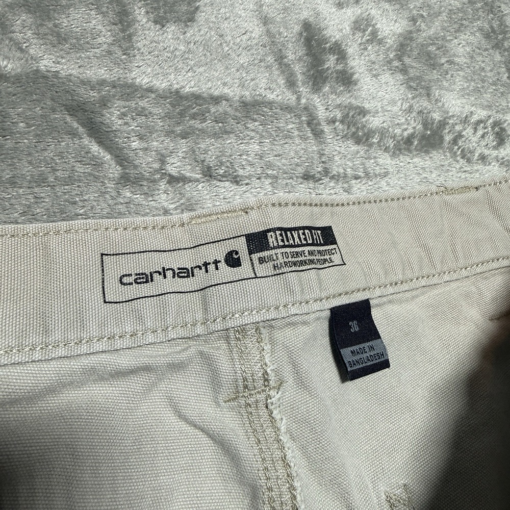 Carhartt Mens Relaxed Fit Carpenter Shorts Rugged Flex Duck Tan Size 36 Canvas - Picture 4 of 7